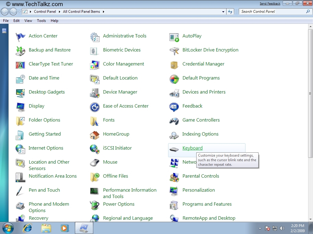 Guide How to Customize Keyboard in Windows 7
